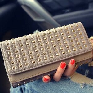 Faux Leather, Studded Wallet